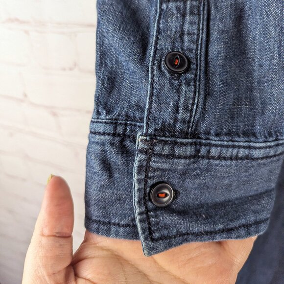 Lands End Long Sleeve Jean Shirt Dress - Size 4/XS - Picture 4 of 10